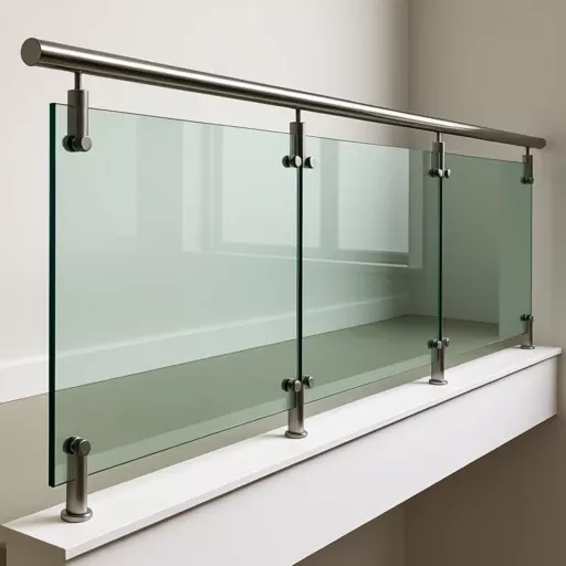 Stainless steel and glass railing system